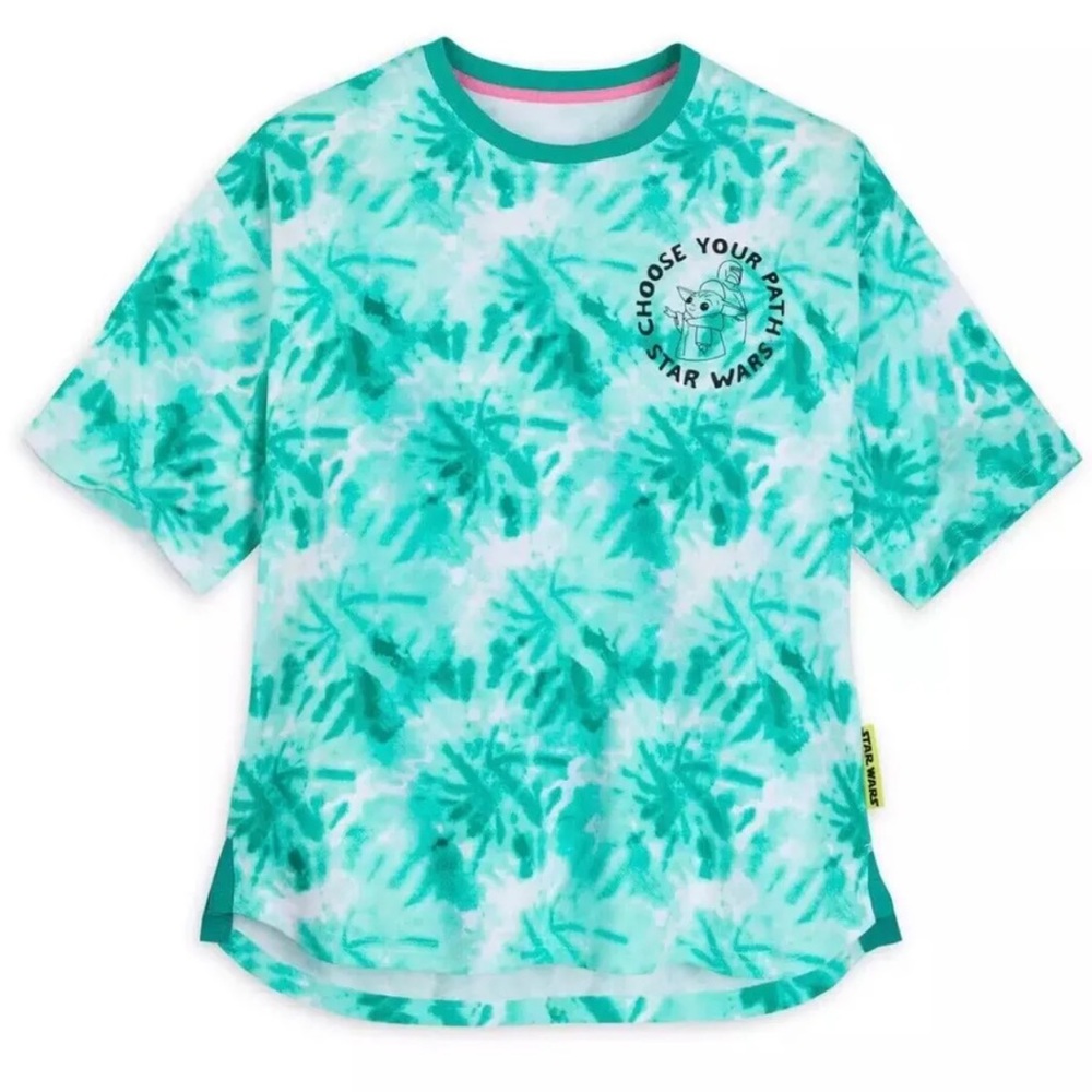 NWT Adult Large Tie Dye Grogu Short Sleeve Shirt